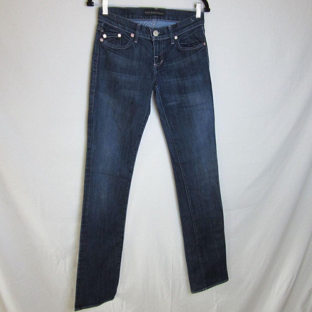 Rock and Republic Jeans Stella Straight Leg Blue Denim Low Rise Y2K Womens 26